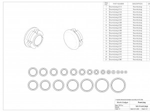 Set of round plugs 3D Model