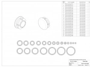 Set of round plugs 3D Model