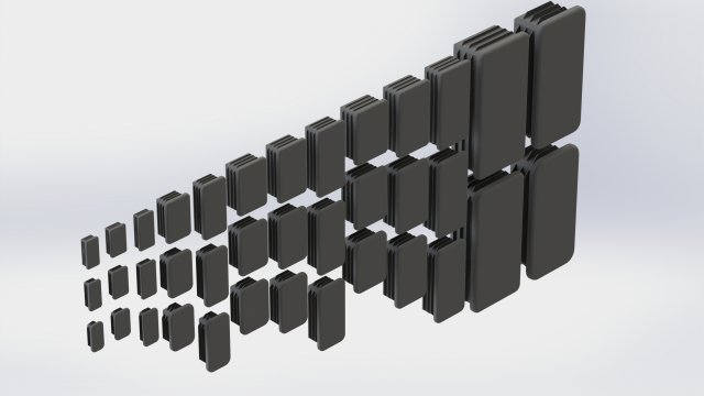 Set of rectangular plugs 3D 모델 .c4d .max .obj .3ds .fbx .stl .blend 