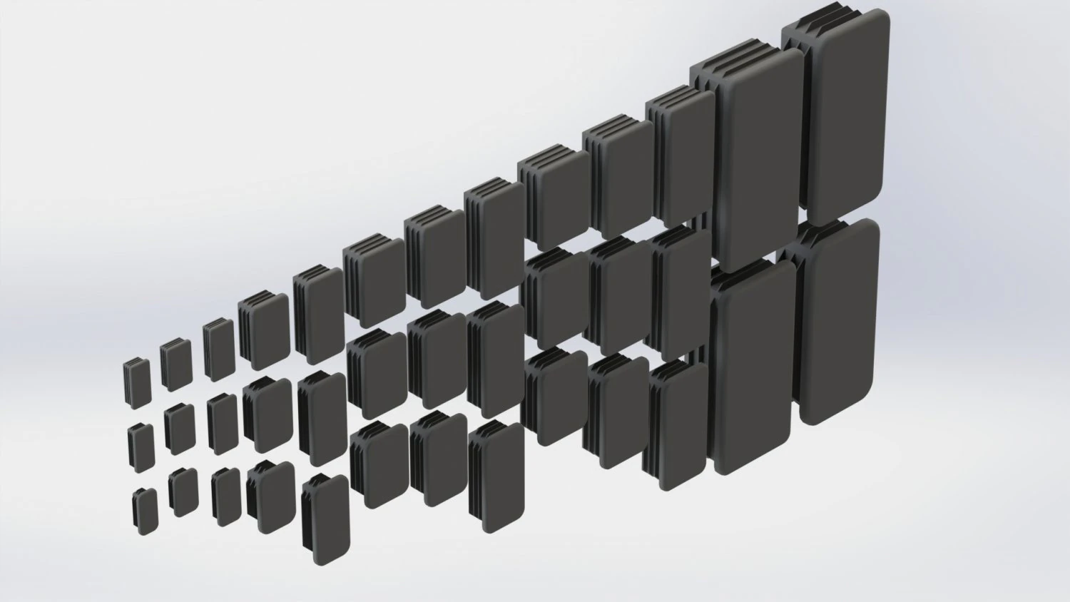 Satz rechteckiger Stecker 3D Modell .c4d .max .obj .3ds .fbx .stl .blend 