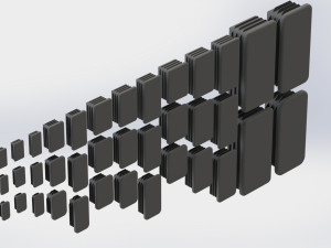 Set of rectangular plugs Model 3D