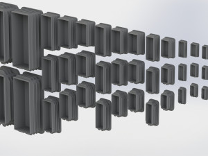Set of rectangular plugs 3D 모델