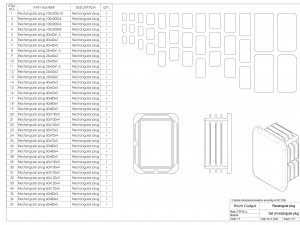 Set of rectangular plugs 3D 모델