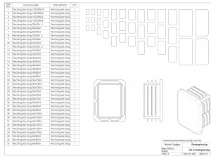 Satz rechteckiger Stecker 3D Modell