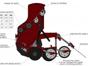 WG 1022 - Mounted mechanical seed drill 3D Model