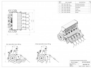 WG 1023 - Mounted mechanical seed drill Modelo 3D