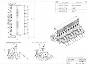 WG 1023 - Mounted mechanical seed drill Modelo 3D