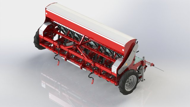 WG 1024 - Mounted mechanical seed drill 3D Model .c4d .max .obj .3ds .fbx .stl .blend 