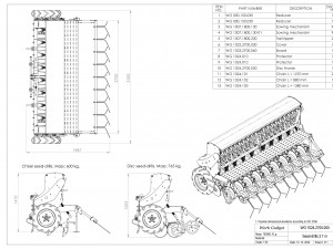 WG 1024 - Mounted mechanical seed drill 3D Model