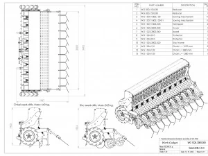 WG 1024 - Mounted mechanical seed drill 3D Model