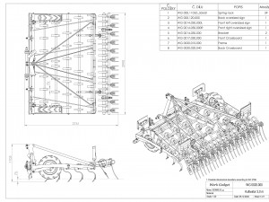 WG 0020 - Tine harrow 300 cm 3D 모델