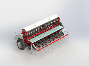 WG 1007 - Mounted mechanical seed drill 3Dモデル