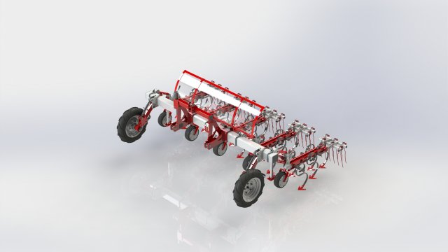 WG 0002 Row-Crop Cultivator Range 300 cm Model 3D .c4d .max .obj .3ds .fbx .stl .blend 