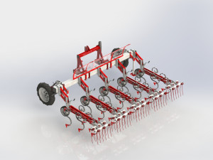 WG 0002 Row-Crop Cultivator Range 300 cm Model 3D