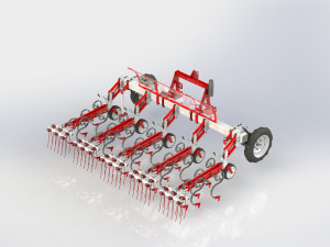 WG 0002 Row-Crop Cultivator Range 300 cm Model 3D