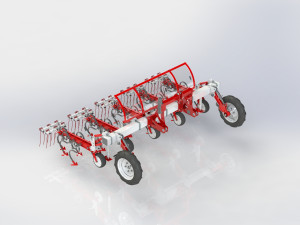 WG 0002 Row-Crop Cultivator Range 300 cm Model 3D