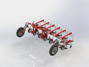 WG 0002 Row-Crop Cultivator Range 300 cm Model 3D