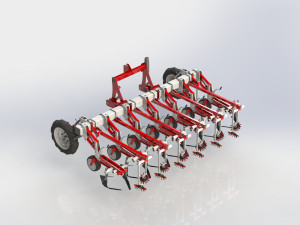 WG 0002 Row-Crop Cultivator Range 300 cm Model 3D