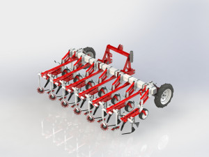 WG 0002 Row-Crop Cultivator Range 300 cm Model 3D