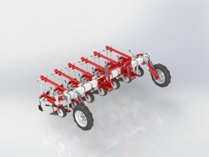 WG 0002 Row-Crop Cultivator Range 300 cm Model 3D