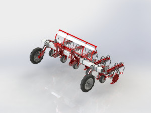 WG 0002 Row-Crop Cultivator Range 300 cm Model 3D