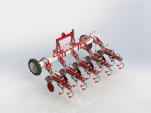 WG 0002 Row-Crop Cultivator Range 300 cm Model 3D