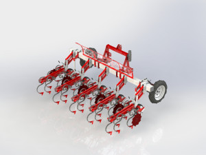 WG 0002 Row-Crop Cultivator Range 300 cm Model 3D