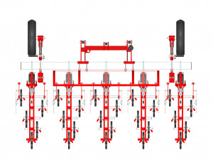WG 0002 Row-Crop Cultivator Range 300 cm Model 3D