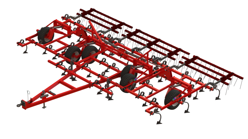 WG 0038 - Field cultivator 8m Modèle 3D .c4d .max .obj .3ds .fbx .stl .blend
