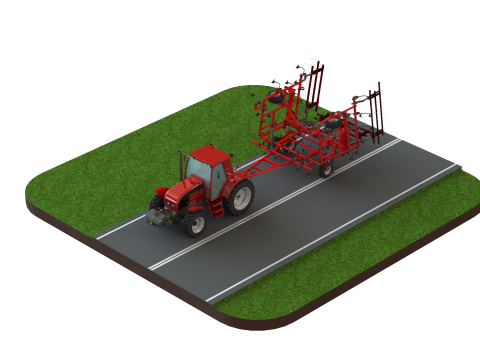 WG 0038 - Field cultivator 8m Modèle 3D
