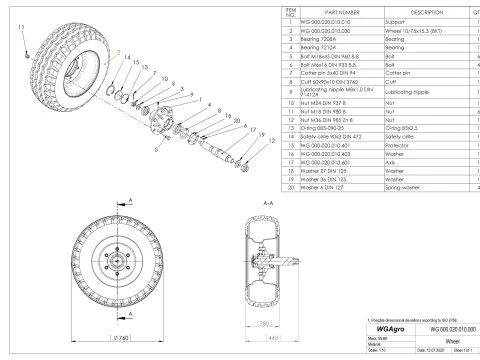 Agricultural wheel hub 10-75x15 3D Model