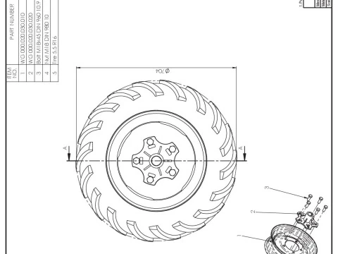 Agricultural Wheel hub 5xR16 3D Model