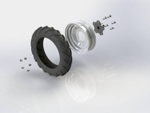 Agricultural Wheel hub 5xR16 3D 模型