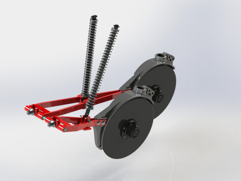 Coulter unit with linkage 3D Modell
