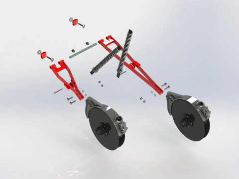 Coulter unit with linkage 3D Model