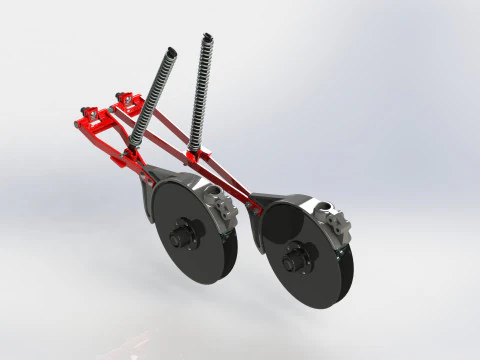 Coulter unit with linkage 3D Model