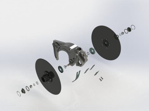 Coulter unit with linkage Modello 3D