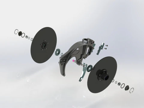 Coulter unit with linkage 3D Model