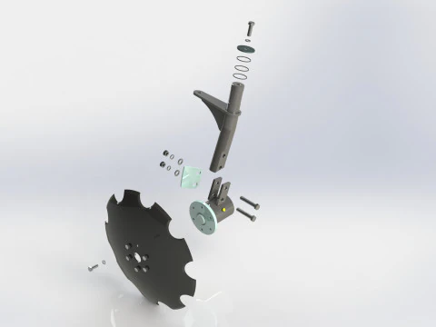 WG 000 - Disc harrow with rack 3D Model