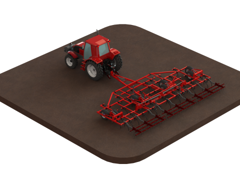 WG 0038 - Field cultivator 10m 3D Model