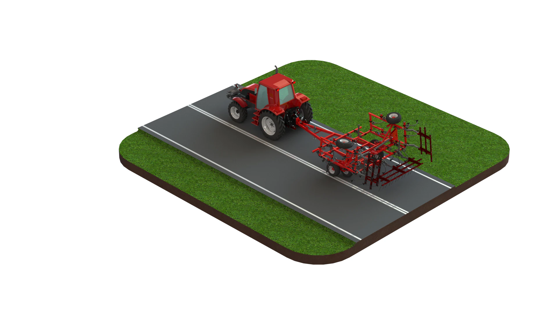 WG 0038 - Field cultivator 4-10m 3D Print Model .c4d .max .obj .3ds .fbx .stl .blend