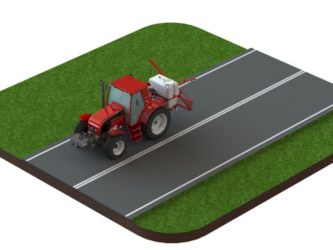 WG 0015 - STL Mounted boom sprayer 9m Modèle 3D