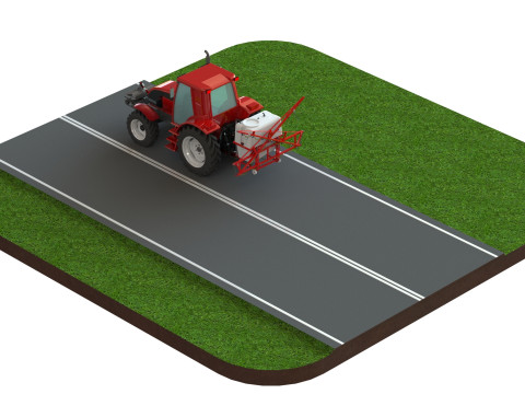 WG 0015 - STL Mounted boom sprayer 9m Modèle 3D