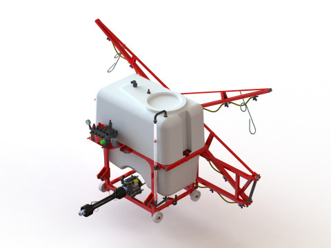WG 0015 - STL Mounted boom sprayer 9m Modèle 3D