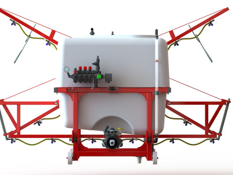WG 0015 - STL Mounted boom sprayer 9m Modèle 3D
