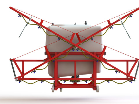 WG 0015 - STL Mounted boom sprayer 9m Modèle 3D