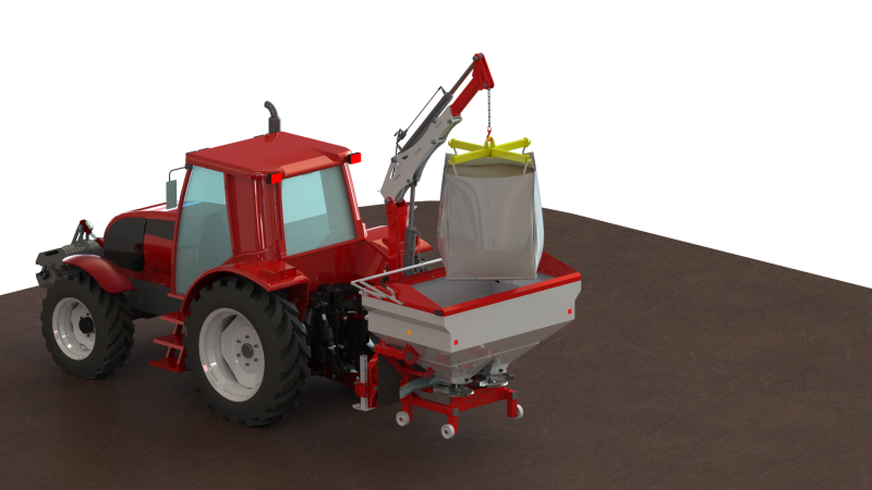 WG 0008 - STL Mounted mineral fertilizer spreader 3D Model .c4d .max .obj .3ds .fbx .stl .blend