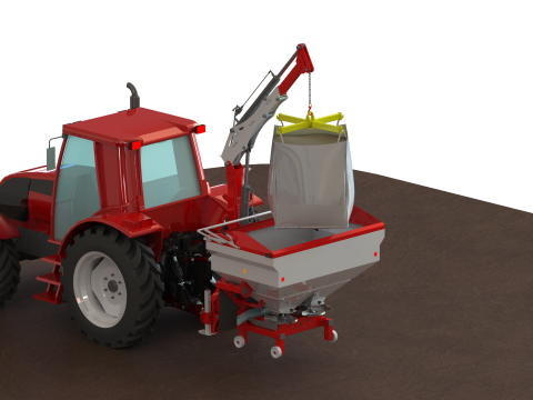 WG 0008 - STL Mounted mineral fertilizer spreader 3D Model