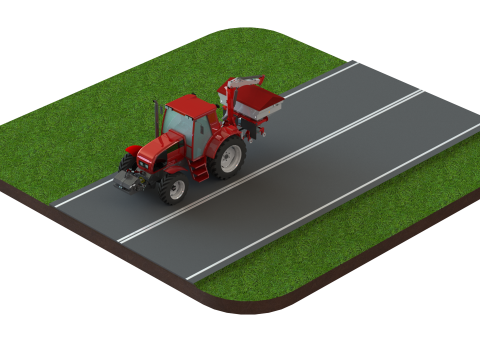 WG 0008 - STL Mounted mineral fertilizer spreader 3D Model