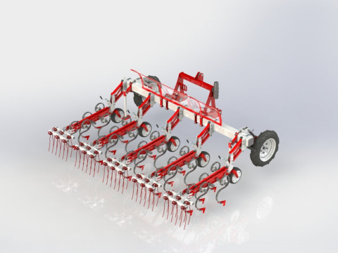 WG 0002 - STL Row-Crop Cultivator Range 3m 3D Model